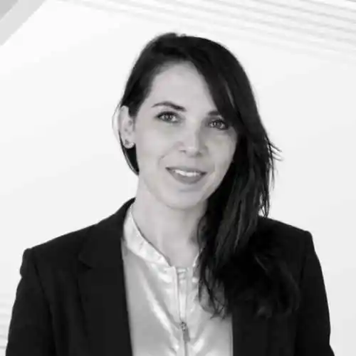 a woman with black business suit